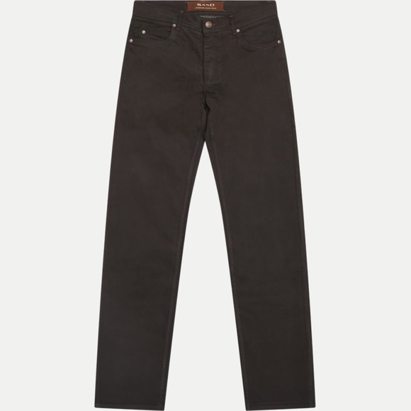 Sand Modern fit Suede Touch Burton Pants - Picture 1 of 5